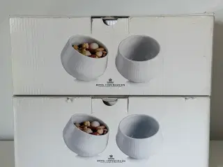 Royal Copenhagen White Fluted Snack Bowls i 2 stk.