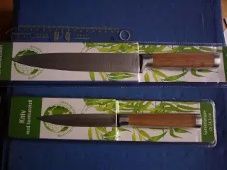 2 Flotte Køkkenknive m. bambus skafter