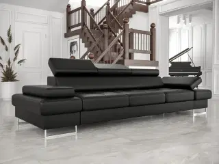GALAKSE III  ÆGTE LÆDER 3-PER. SOFA 305 CM