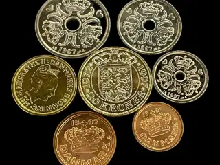Danmark 2007 Årgangsmønter direkte fra rulle