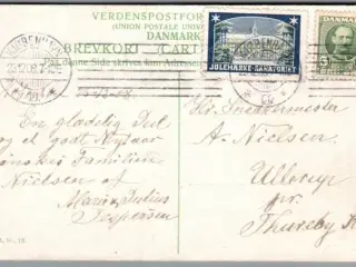 Julemærke 1908 på Postkort