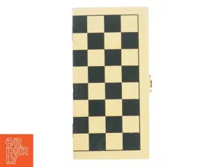 Skakspil i træ med opbevaringskasse (str. 22x11x2,5 cm)