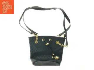 Sort dametaske med kæder (str. 24x29 cm)