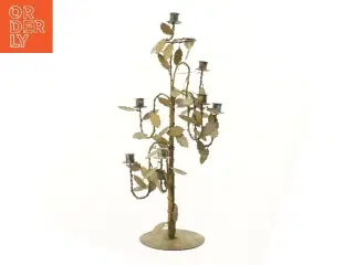 Guld lysestage i bladform (str. 68x20 cm)