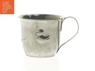 Børnekop Sølv  med and på siden (str. Ø 7 cm)