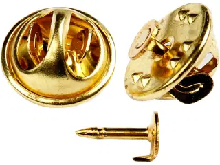 Brocheknap, diam. 11,5 mm, forgyldt, 25stk./ 1 pk.