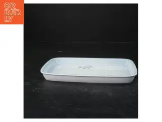 Rektangulært porcelænsfad med bladmotiv fra B&G (str. 24x15 cm)