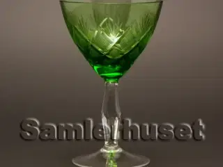 Wien Antik Hvidvinsglas, grøn. H:120 mm.