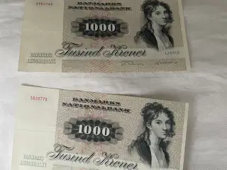 Gamle pengesedel 1000kr 