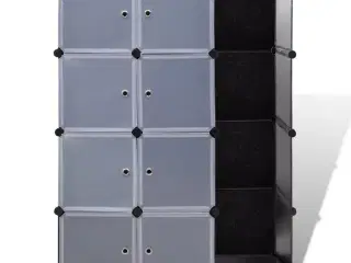 Modulskab 9 rum 37 x 115 x 150 cm sort og hvid