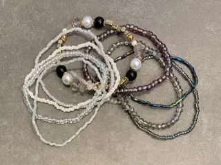 Perlearmbånd sæt med 9 armbånd med perler