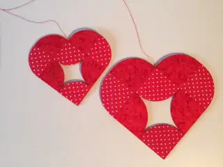 Hjerter syet i patchwork