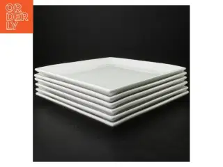 Hvide firkantede tallerkner fra Aida 6 stk (str. 26,5 x 26,5 cm)