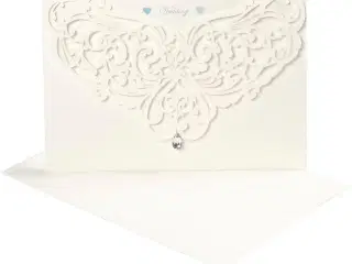 Luksus Dobbeltkort med Kuvert - 5 Sæt Råhvid