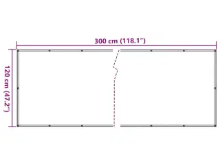 Altanafskærmning 120x300 cm oxfordstof antracitgrå
