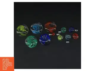 Dekorative glassten (str. O en cm ø 2,5 cm o 5 cm)