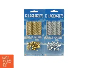 Lagkagelys med holdere (str. 2 pakker. af 12 styk i hver)