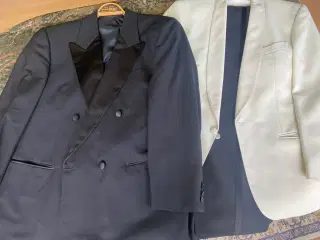 Smoking, sort sæt + hvid jakke + skjorte 
