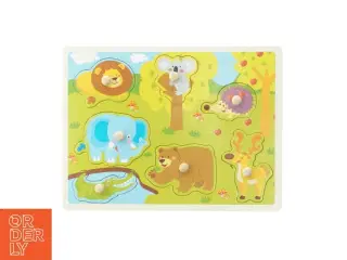 Træpuslespil med dyrtema (str. 30x22,5 cm)
