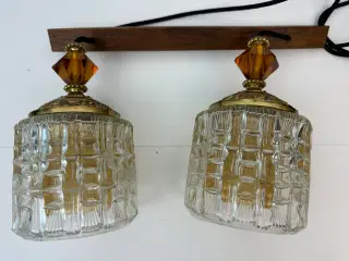 Retro lampe i palisander, messing og glas