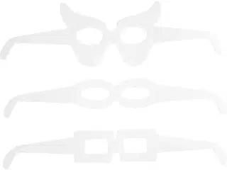 Briller, H: 4,5-10 cm, L: 32 cm, 230 g, hvid, 16stk./ 1 pk.
