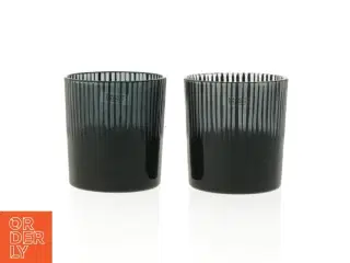 Sæt af to mørke dekorative glasstager (str. 8 cm)
