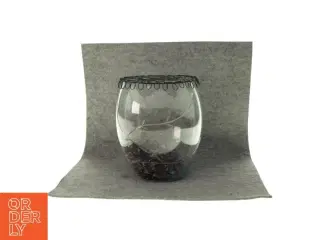 Glaskrukke med glas sten (str. HØ: 20 x 20 cm)