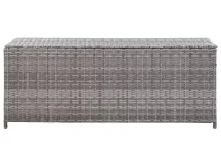 Opbevaringskasse til haven 150x50x60 cm polyrattan grå