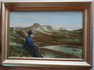 PEDER RIBER - ( 1863-1936 ) - oliemaleri .- FANØ