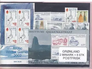 Grønland - 2 Miniark + 8 Stk. - Postfrisk