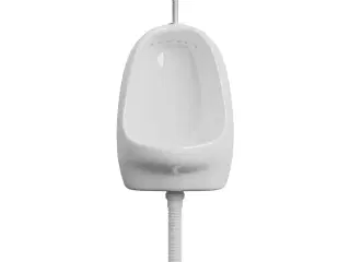 Væghængt urinal med skylleventil keramisk hvid