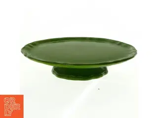 Grøn keramik kagefad (str. Ø. 33 cm)