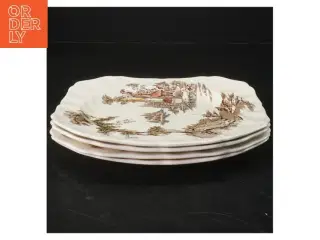 Sæt af flade middagstallerkener fra Johnson Bros (str. Ø. 19,5 cm. 4 styk)