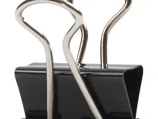 Kraftige Metalklemmer 19 mm - 40 stk. Sort