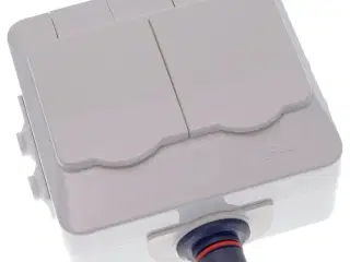 DEFA dobbelt stikkontakt hvid