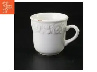 Hvid relief kaffekop fra Quadrifoglio (str. 8 x 8 cm)