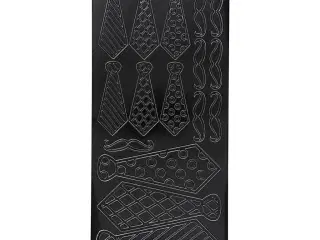 Selvklæbende sorte stickers 10x23 cm - 1 ark