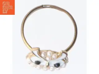 Ugle ring med perler (str. 54 mm)
