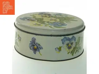 Rund Vintage IRA metal dåse med blomstermotiv fra Ira (str. Ø 19 cm)
