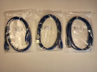USB 3.0 kabler á 1 m - 3 stk. sælges samlet