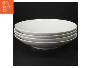 Hvide middagstallerkener (4 stk) (str. 22 cm)