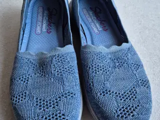 Blå skechers loafers, str 36