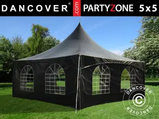 Pagodetelt PartyZone 5x5m, PVC, Sort