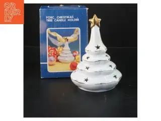 Porcelæn juletræ lysestage (str. 17 cm)