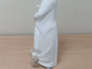 Figur pige med hund. Spansk porcelæn