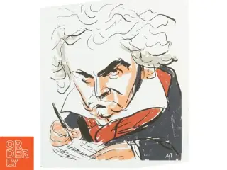 Karikatur illustration af Beethoven (str. 34,5 x 29,5 cm)