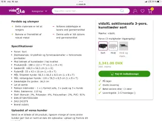  Sofa med chaiselong
