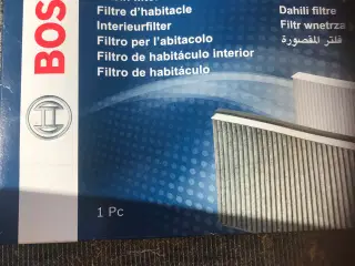 Diverse filtre. Olie brændstof og et pollenfilter.