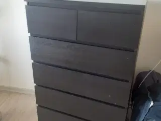 sort IKEA Malm kommode 6 skuffer