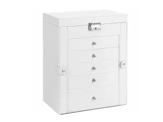 Smykkeskrin med 6 niveauer hvid